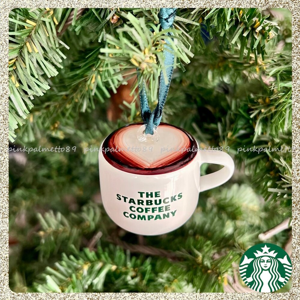 πβ NIB/NWT 2025 Starbucks Glass Latte Christmas Tree Ornament Dated - Picture 2 of 7